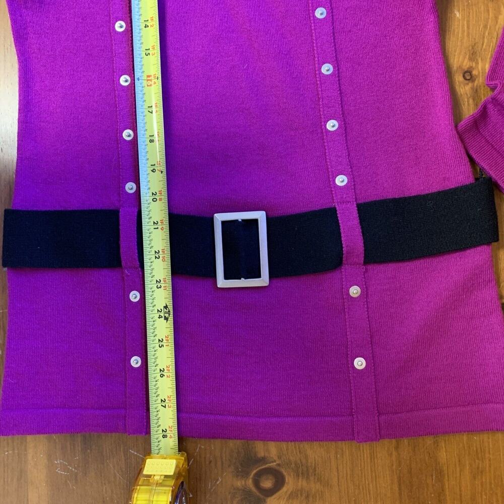 VTG Obermeyer Sweater Small Wool Blend Apres Ski Tunic belted Y2K Chic Rare - Picture 9 of 9